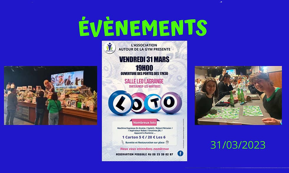 Rapport d'activité Autour De La Gym : Nos évènements : loto ADLG- Association de sport à Châteauneuf les Martigues dans les bouches du Rhône